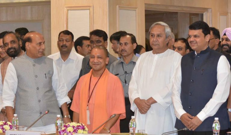 Chief Minister Naveen Patnaik at the review meeting of Left Wing Extremism Affected States in New Delhi on Monday