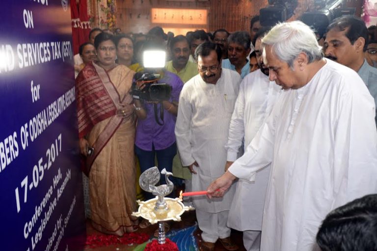 Chief Minister Naveen Patnaik inaugurating workshop on GST at Odisha Legislative Assembly premises in Bhubaneswar on Wednesday