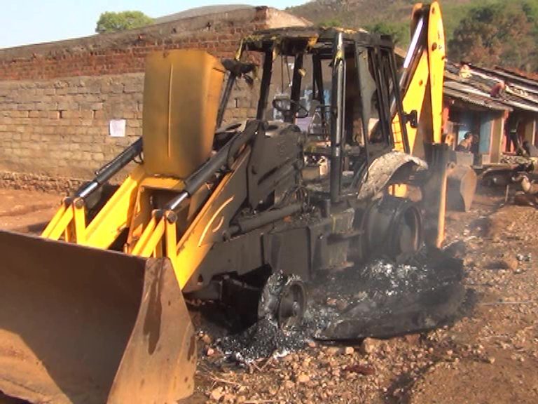 Maoists set construction vehicles ablaze  in Koraput