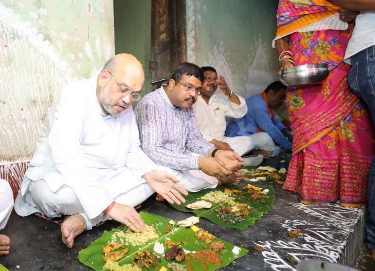 Amit Shah holds door-to-door campaign in Jajpur