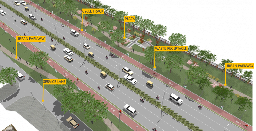 An artist's impression of Sachivalaya Marg in Bhubaneswar
