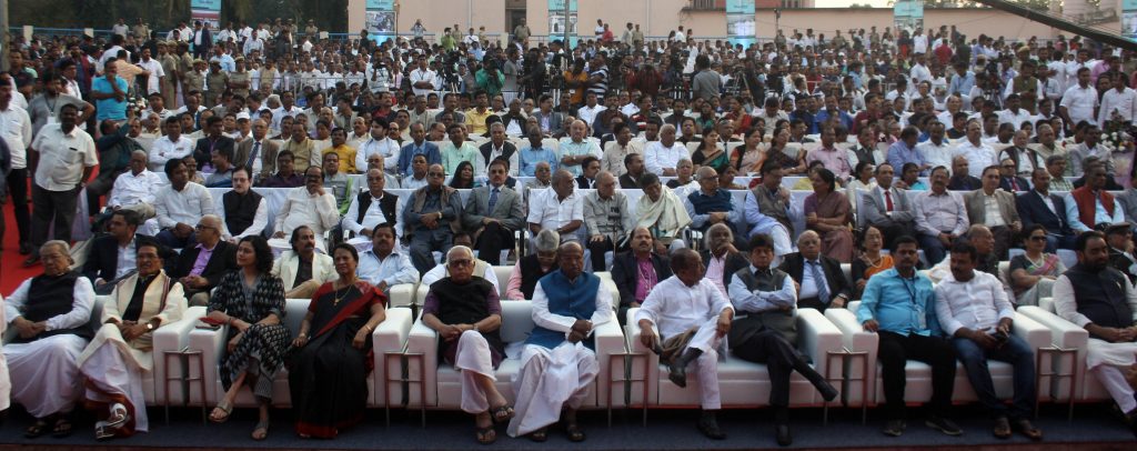 Audience at 'The Tall Man Biju Pattnaik' book launch. Photograph: Ashok Panda