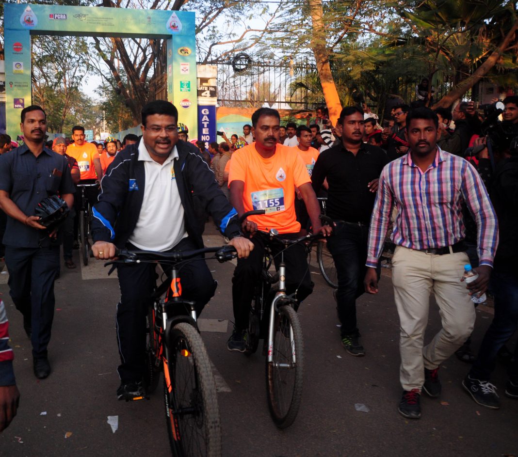 Dharmendra Pradhan at CYCLOTHON ORGANISED by IOCL
