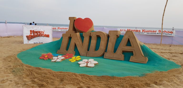 Sand Artist Manas Sahoo Bats For ‘Love for India’ On Valentine Day
