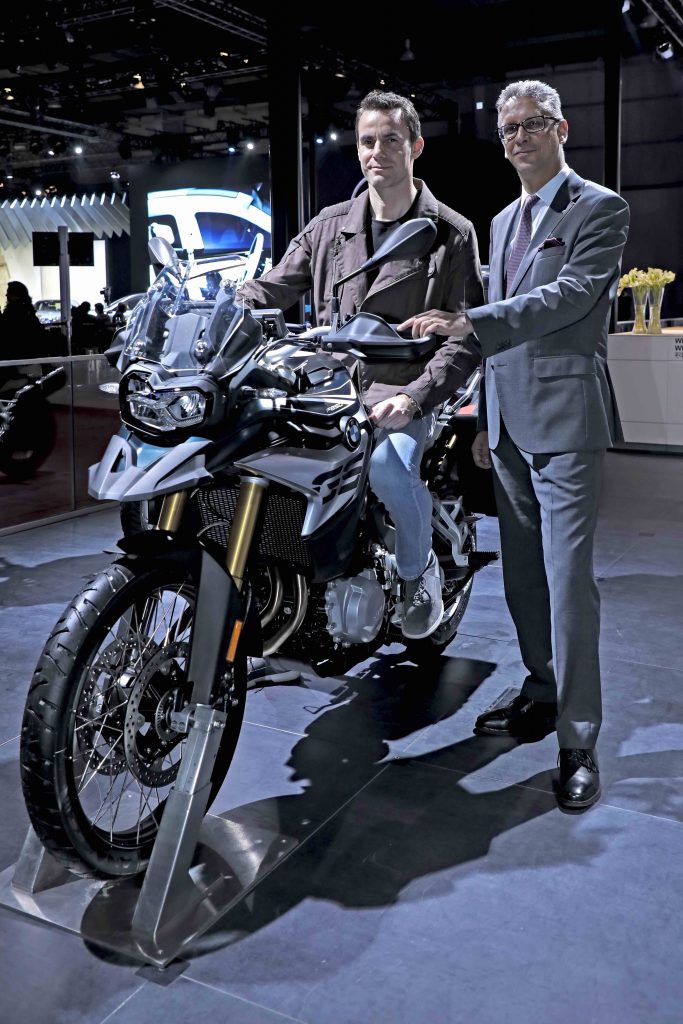 Mr. Timo Resch and Mr. Vikram Pawah at the launch of BMW F 750 - 850 GS atuo expo 2018