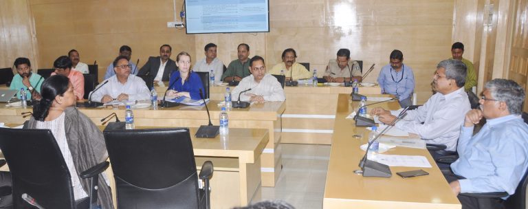 Chief Secretary Sri Aditya Prasad Padhi reviewing the progress of preparations for Men`s Hockey World Cup -2018