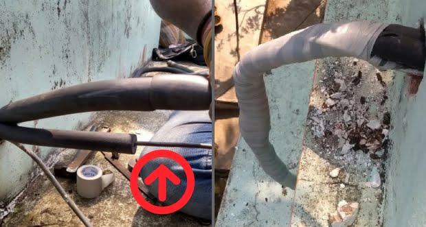 AC Pipe Insulation Before & After