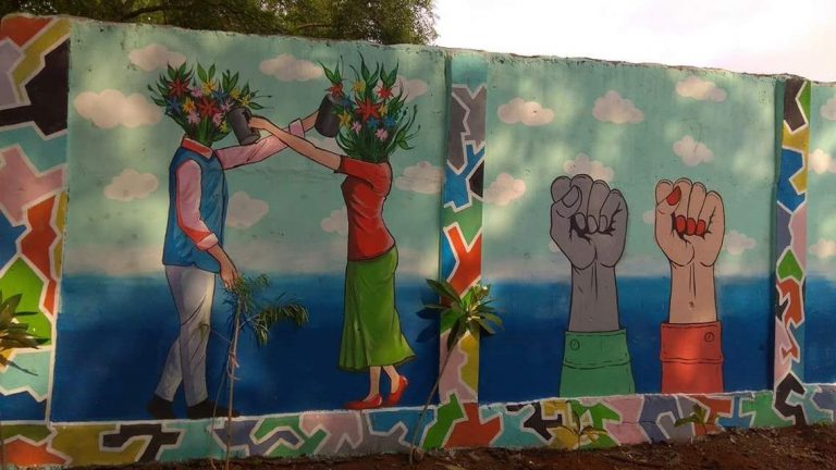 Splash Of Colours Spilling Messages On City Walls