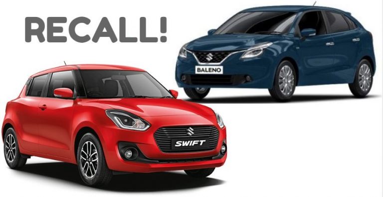 swift baleno recalled over brake issue