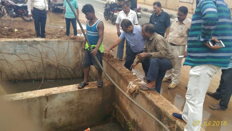 Joint Squad Continues To Clear Waterlogging Near ISKCON Temple