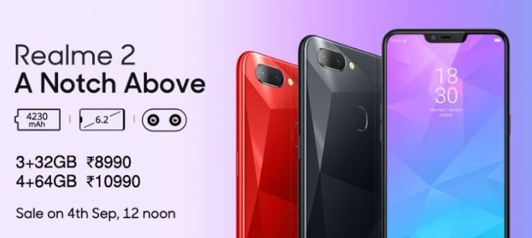 Realme 2 Launched; 4230mAh Battery & Notch Display