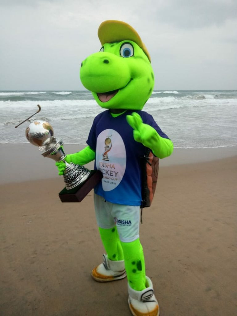 World Cup Mascot Olly Welcomes Hockey Lovers On Puri Sea Beach