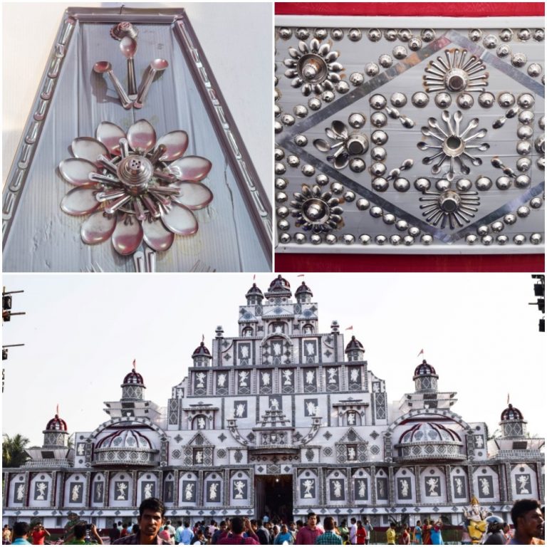Unique Puja Pandal In Baramunda Made Of Steel Utensils Grabs Eyeballs