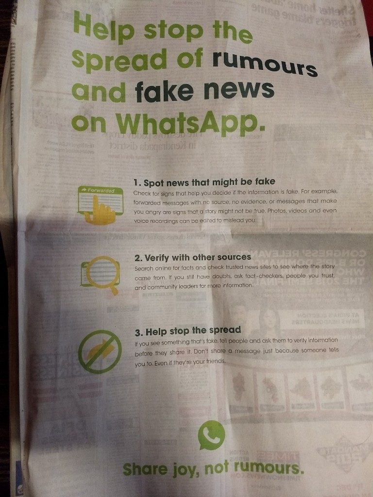 WhatsApp Rolls Out Campaigns To Create Awareness Against Fake News