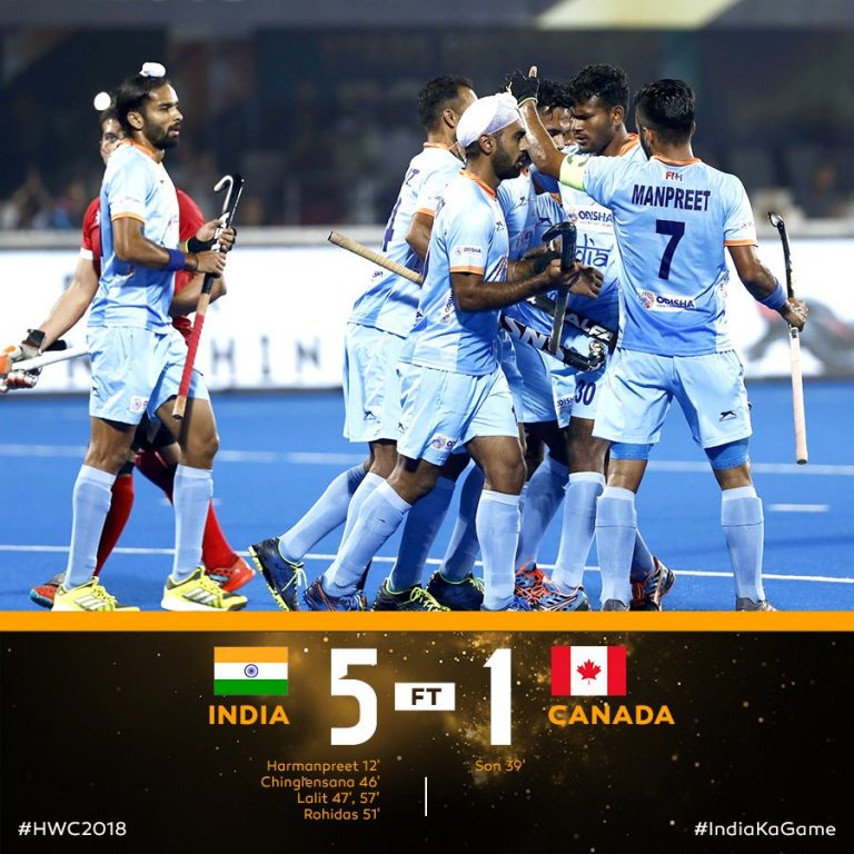Hockey WC: India Beat Canada 5-1 To Enter Quarters