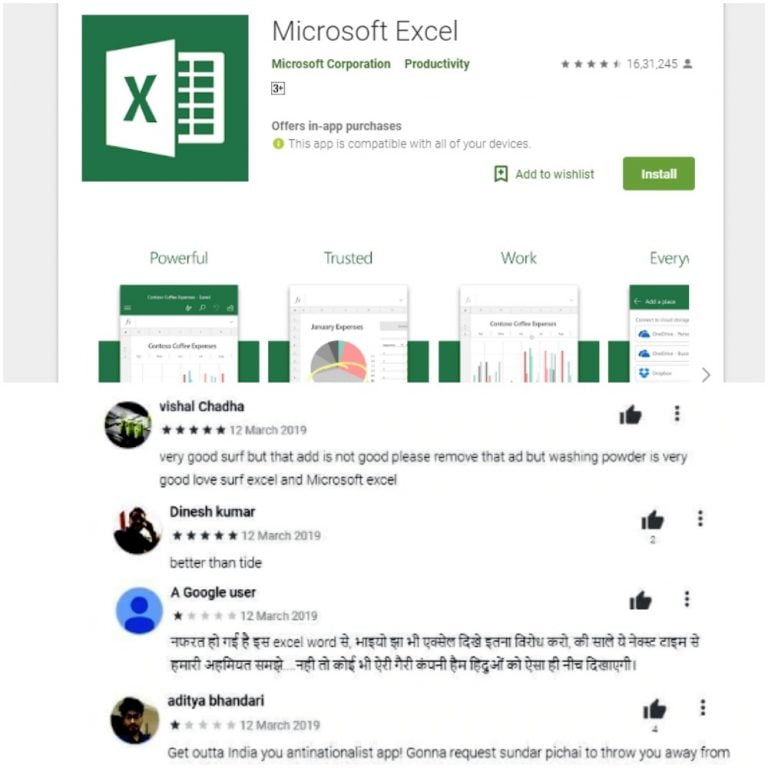 Microsoft Excel App Gets Trolled For Surf Excel Ad