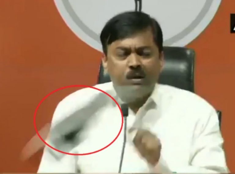 Watch: Shoe Hurled At BJP Spokesperson