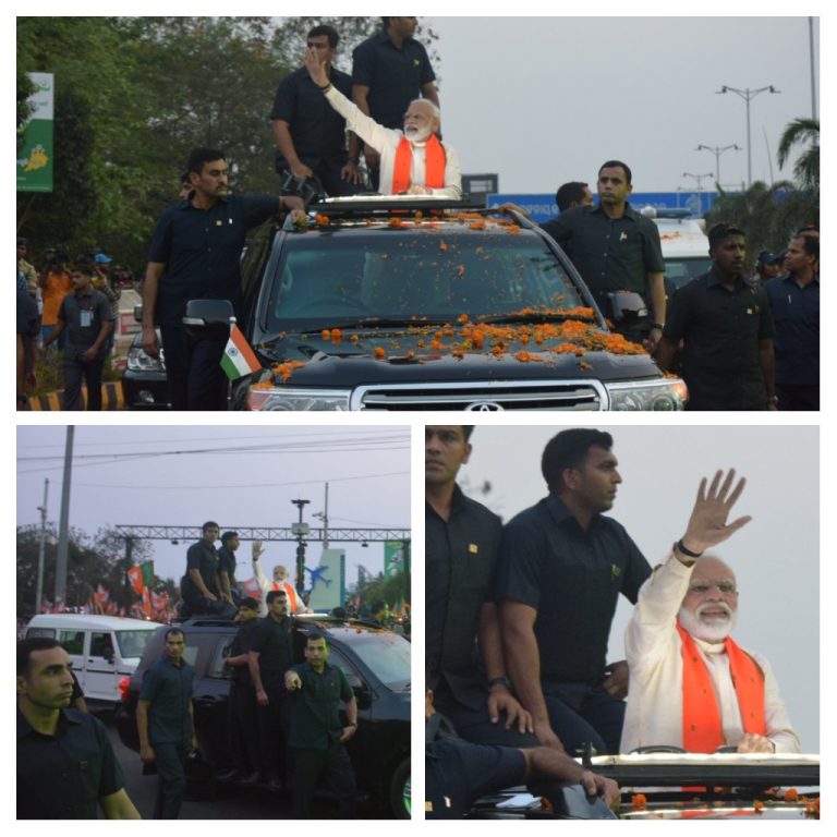 PM Modi Roadshow In Bhubaneswar