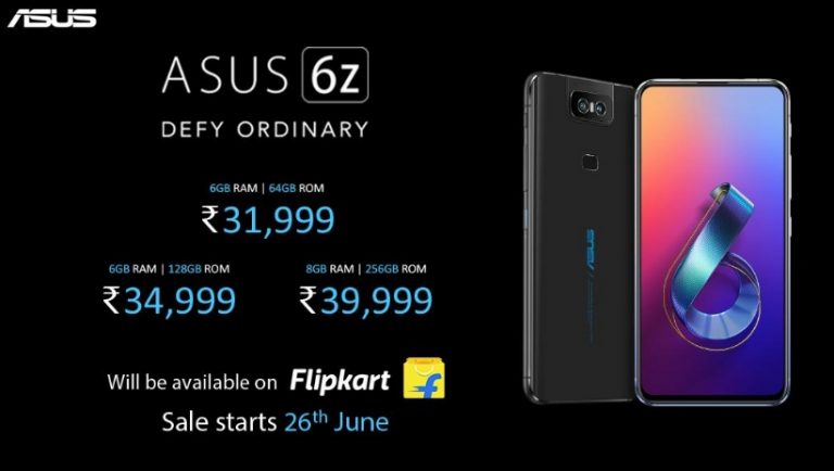 Asus 6Z With Flip Camera Launched At ₹31,999