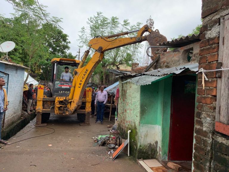 Houses Of Brown Sugar Smugglers Demolished In Bhubaneswar Slum