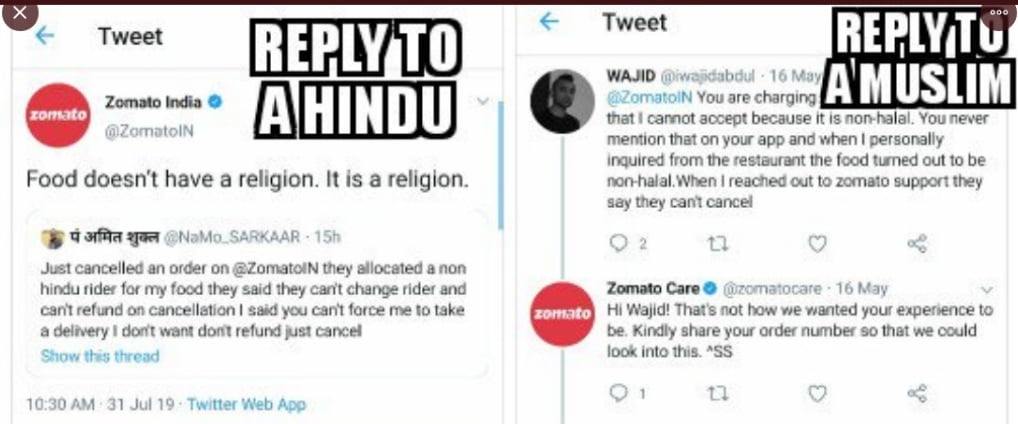 zomato non hindu