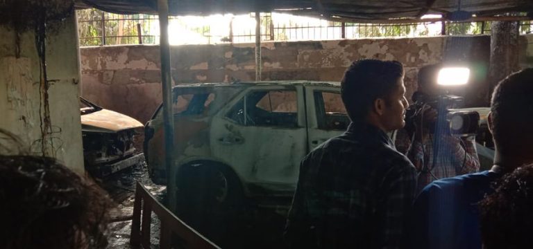 Vehicles Set Afire At Talcher MLA’s Bhubaneswar Residence