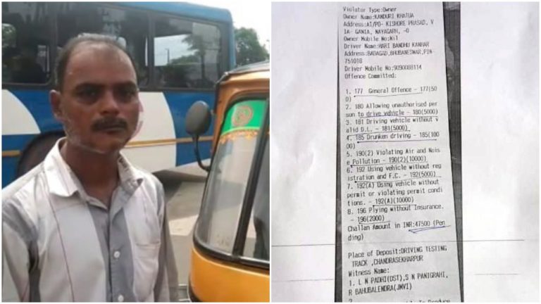 Drunk Auto Driver, Owner Slapped With Rs 47,500 Fine In Bhubaneswar