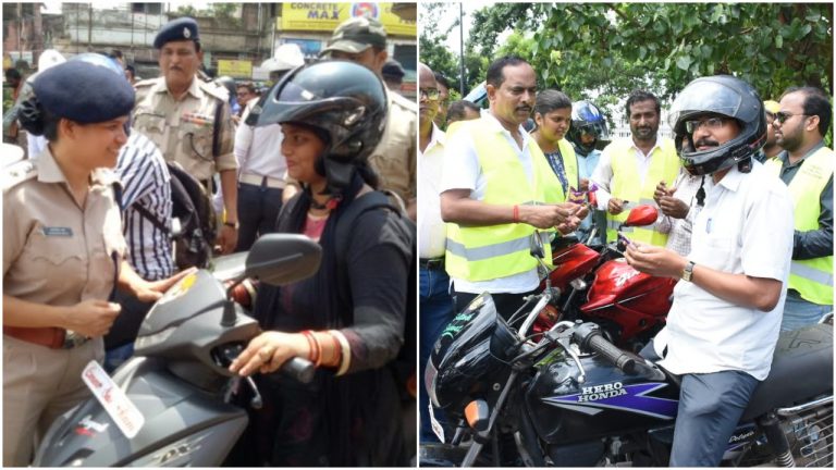 Bhubaneswar Cops Gift Helmets To Traffic Offenders