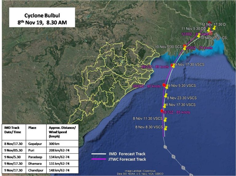 Heavy Rain Forecast For Odisha As ‘Bulbul’ Intensifies Into Very Severe Cyclonic Storm