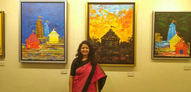 Artist’s Impressions Of Odisha Temple Architecture On Canvas In Delhi