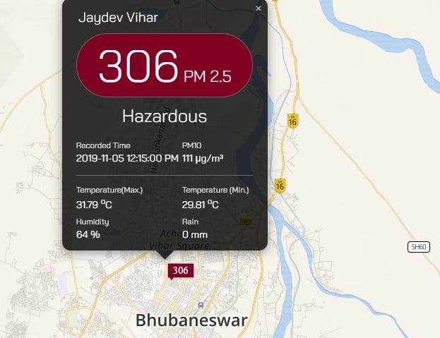 jaydev vihar bhubaneswar air pollution aqi skymet