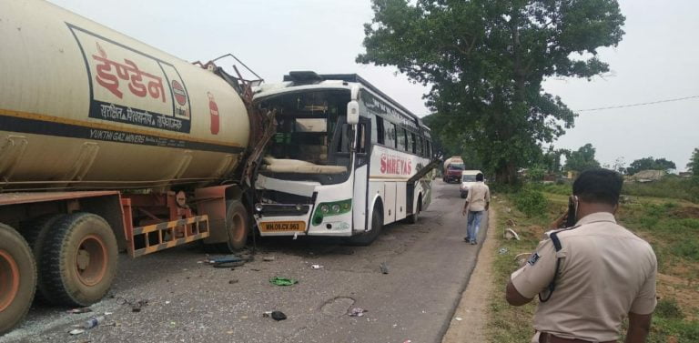 Driver Charred To Death After Bus With Bengal Migrants Rams Tanker In Odisha