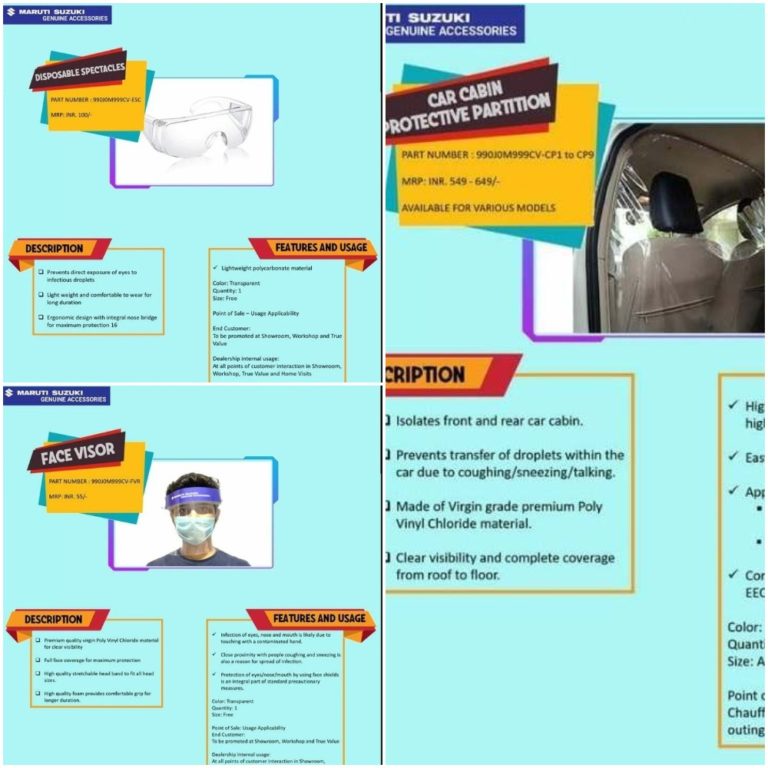 maruti partition, masks, visor