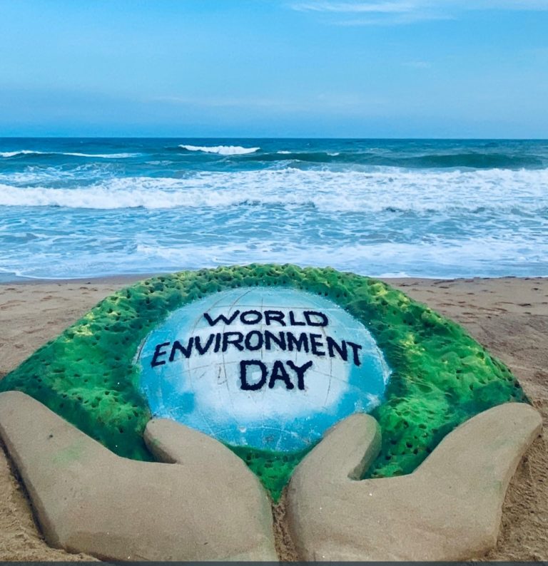 ‘Make The Planet Green’ Exhorts Odisha Sand Artist In His Artwork On Puri Beach