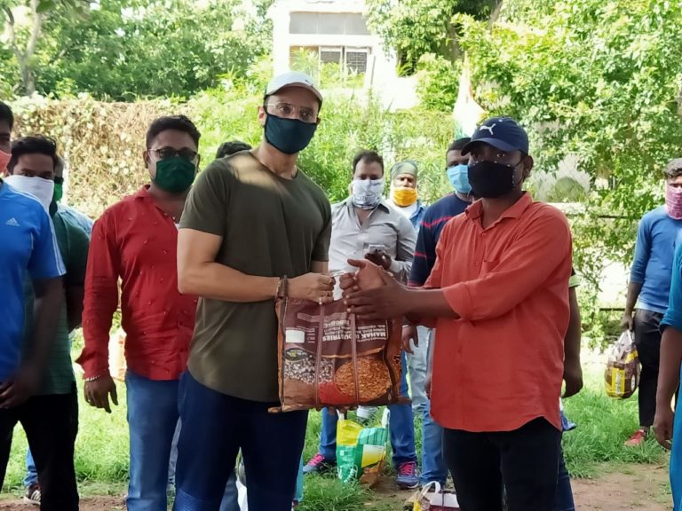 Actor Chandan Kar Distributes Ration Among Ollywood Workers In Bhubaneswar