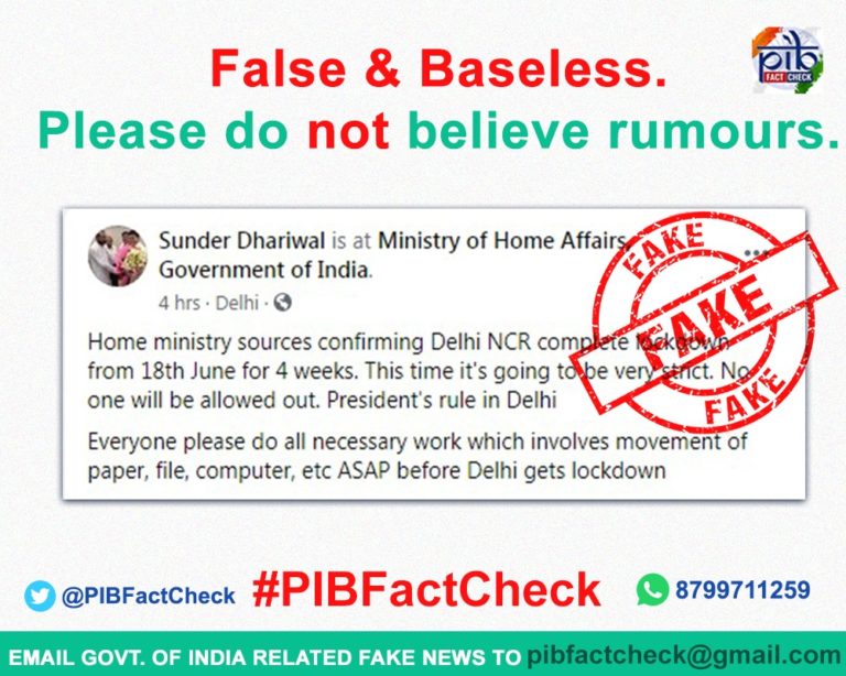 Fact Check: Facebook Message Says Delhi Will Be Under Complete Lockdown
