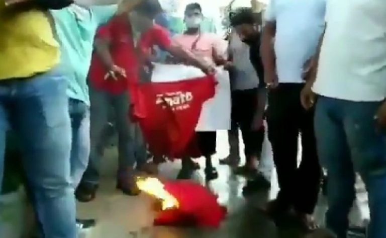 Zomato Employees Burn Company T-Shirts In Protest Against China