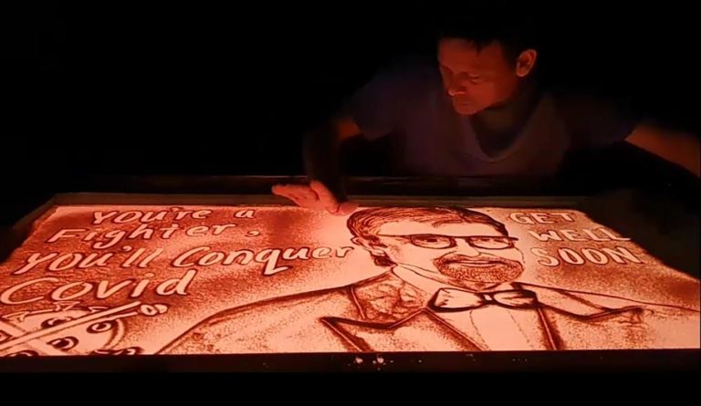Watch: Odisha Sand Artist Manas Sahoo Shares Get Well Message For Amitabh Bachchan & Son Abhishek Bachchan