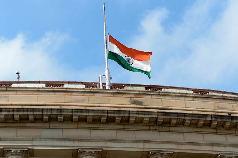 India flag half mast
