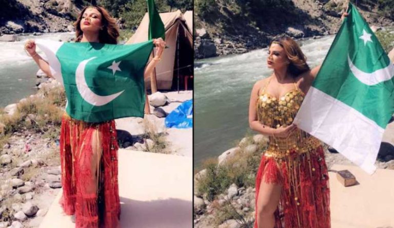 rakhi sawant pakistan flag