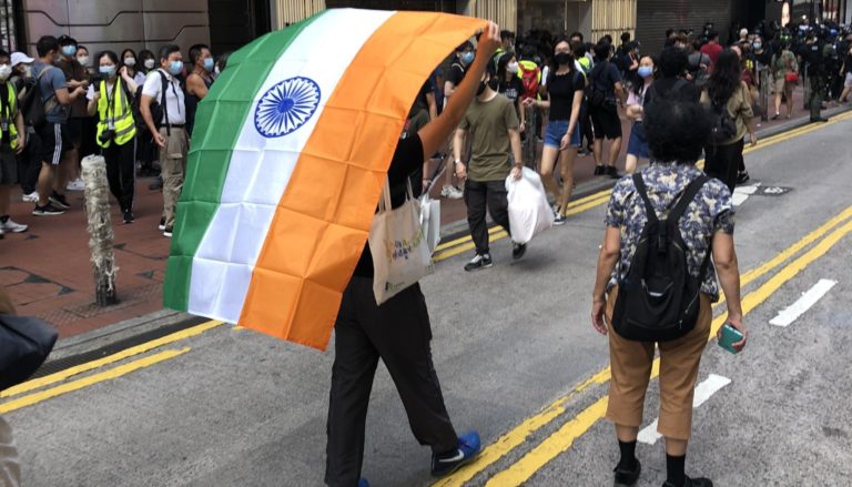 [Watch] Hong Kong Man Carries Indian Flag On China’s National Day, Video Goes Viral!