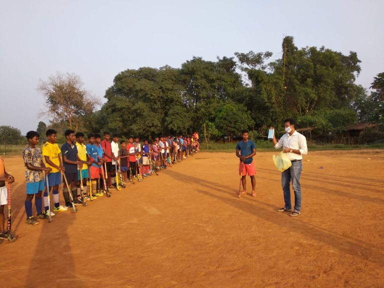 Former Odisha Hockey Olympian Distributes Masks To Children At Sundargarh Coaching Centre