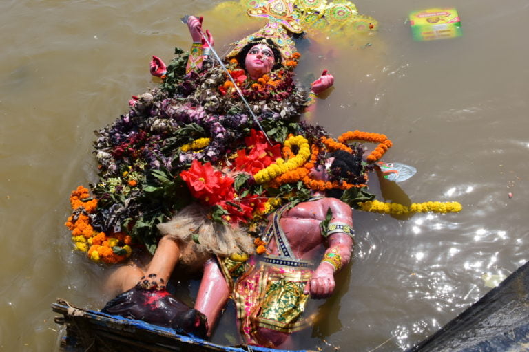 In Pictures: Quiet Adieu To Goddess With COVID Precautions In Bhubaneswar
