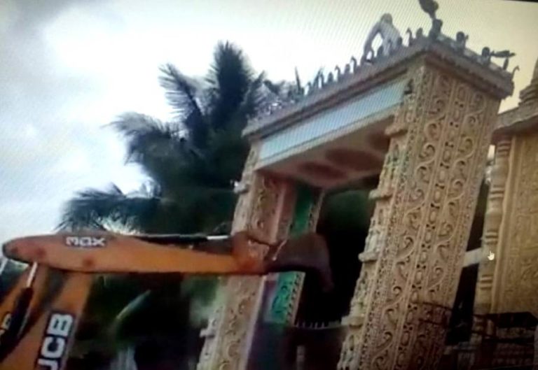 Boundary Wall Of Sai Temple Demolished In Bhubaneswar