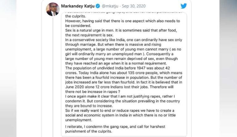 katju on hathras rape