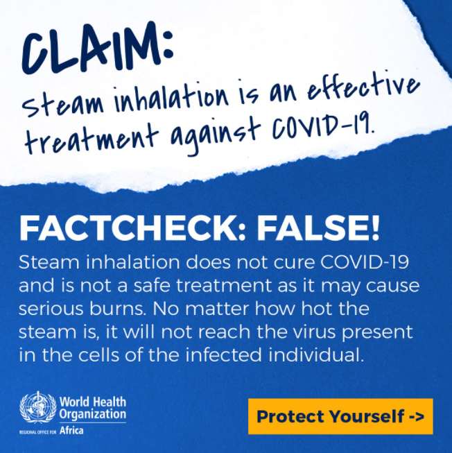 steam inhaling covid19 who