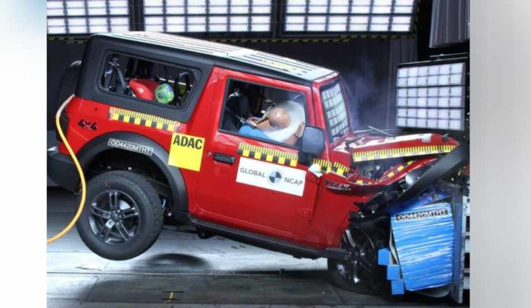 mahindra thar crash test