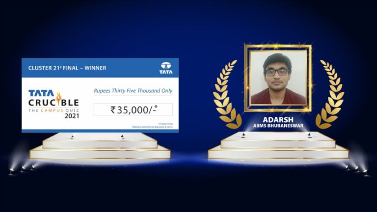 cluster winner Tata crucible quiz Adarsh Kumar Mohapatra