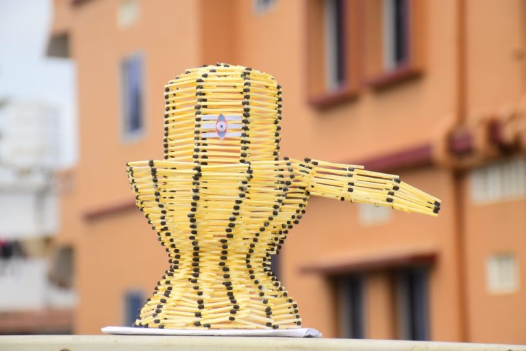 Odisha Artist Makes ‘Shiva Linga’ With Matchsticks