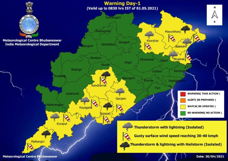 IMD predicts rain and thunder